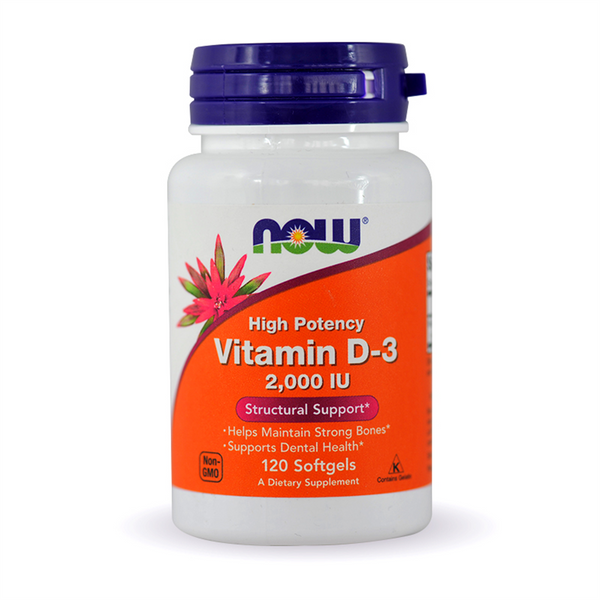 Now Foods High Potency Vitamin D-3 2000 IU 120 Softgels