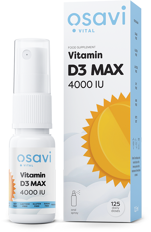 Osavi Vitamin D3 Oral Spray MAX 4000IU Supports Immune System and Bone Health 12.5ml