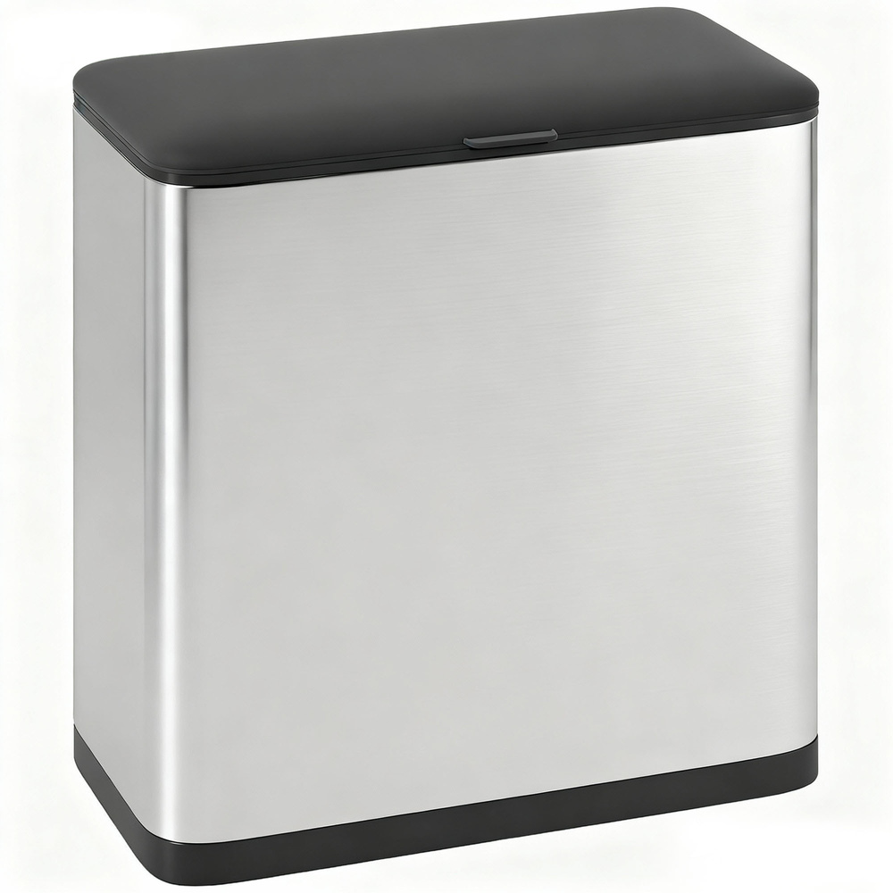 HOMCOM 8L Hanging Kitchen Bin, Rubbish bin with Lid and Removable Inner Bucket for Under Cabinet Door, Under Sink, Office