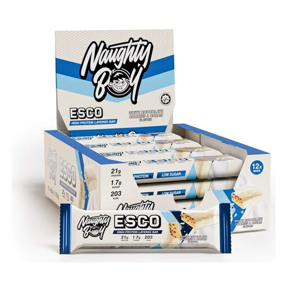 ESCO Protein Bar, White Chocolate Cookies & Cream - 12 x 65g