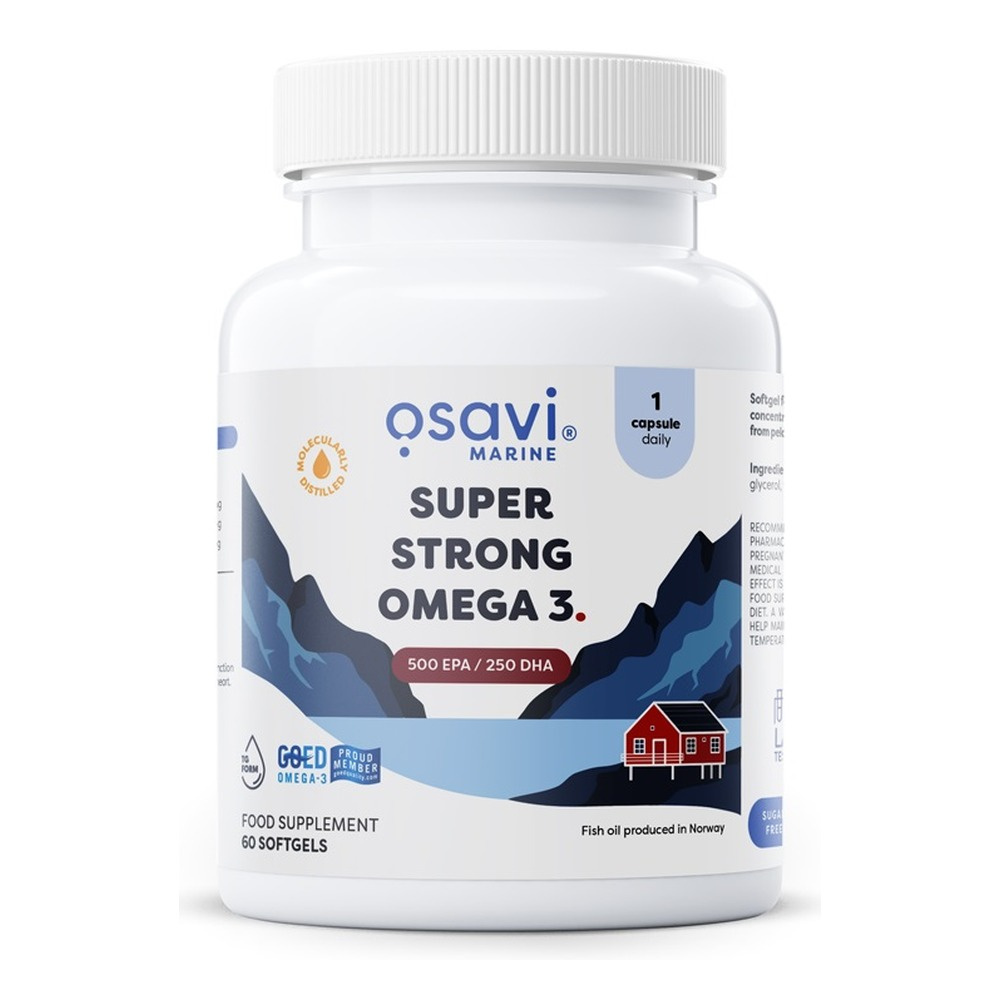 Osavi Super Strong Omega 3 500 EPA / 250 DHA Wsparcie Serca i Mózgu 60 Kapsułek