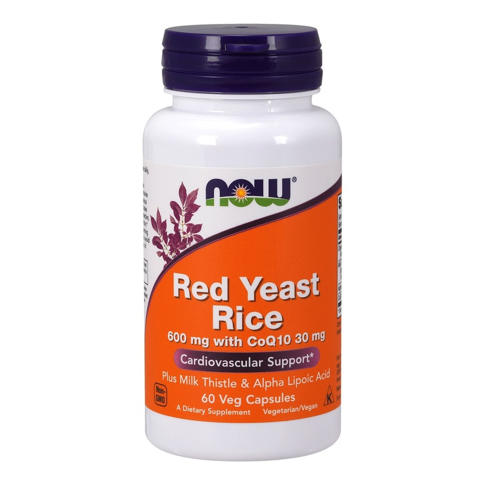 NOW Foods Red Yeast Rice with CoQ10 600mg For Cardiovascular Support 60 Vcaps
