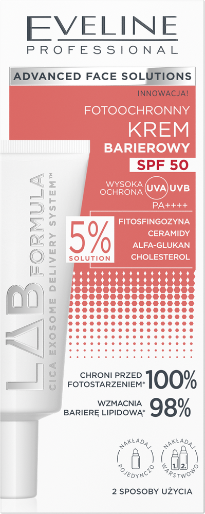 Eveline Lab Formula Photoprotective UVA and UVB Barrier Cream SPF50 40ml