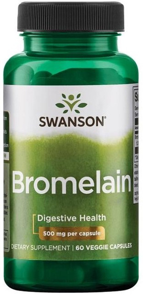 Swanson Bromelain 500mg Bromelaina Maksymalna Moc Wspomaga Układ Pokarmowy 60 Kapsułek