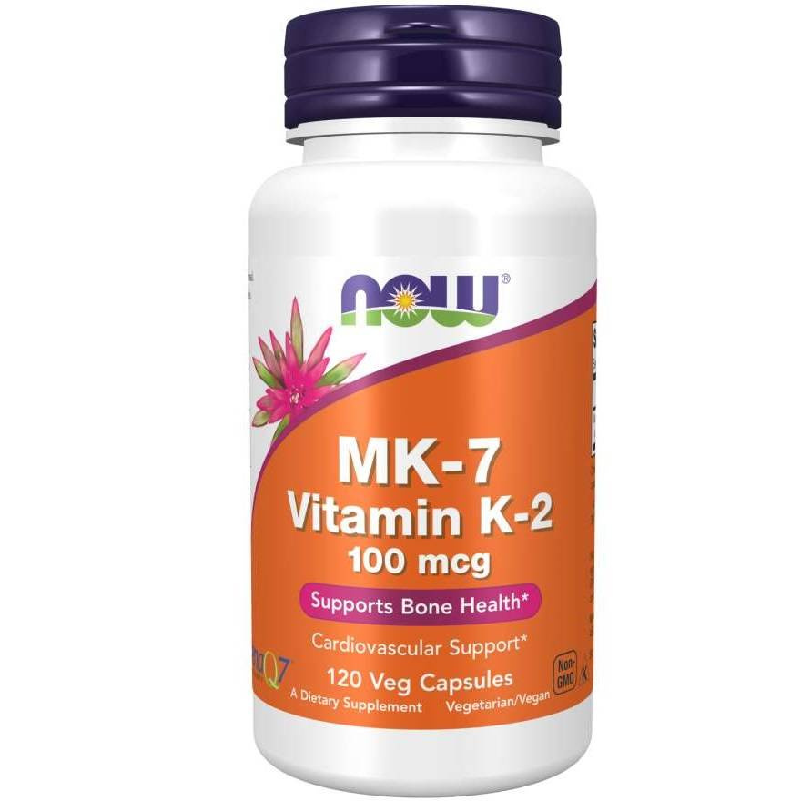 Now Foods MK-7 Vitamin K-2 100mcg Wspiera Zdrowie Naczyń Krwionośnych 120 Kapsułek