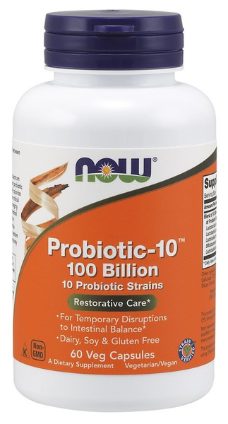 Now Foods Probiotic-10 100 Billion Digestive Support 60 Capsules