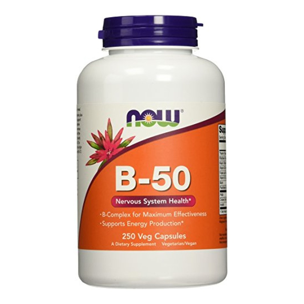 NOW Foods Witamina B-50 Kompleks Witamin z Grupy B Na Wsparcie Energii 250 Kapsułek
