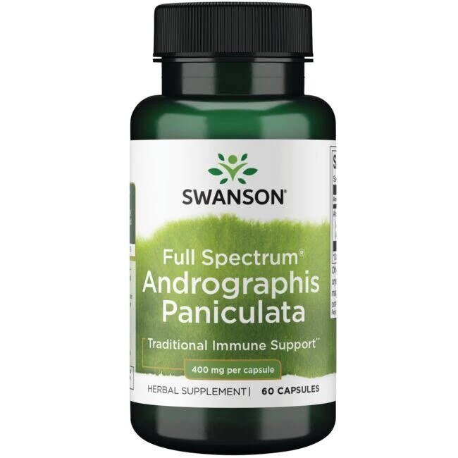Swanson Full Spectrum Andrographis Paniculata 400mg Ziołowe Wsparcie Odporności 60 Kapsułek
