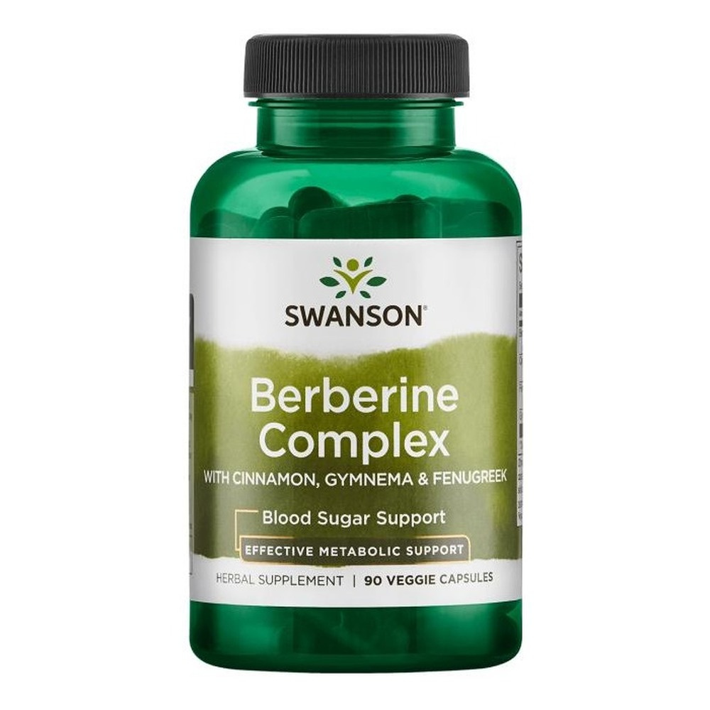 Swanson Berberine Complex Kompleks Berberynowy z Cynamonem Gymnema i Kozieradką 90 Kapsułek