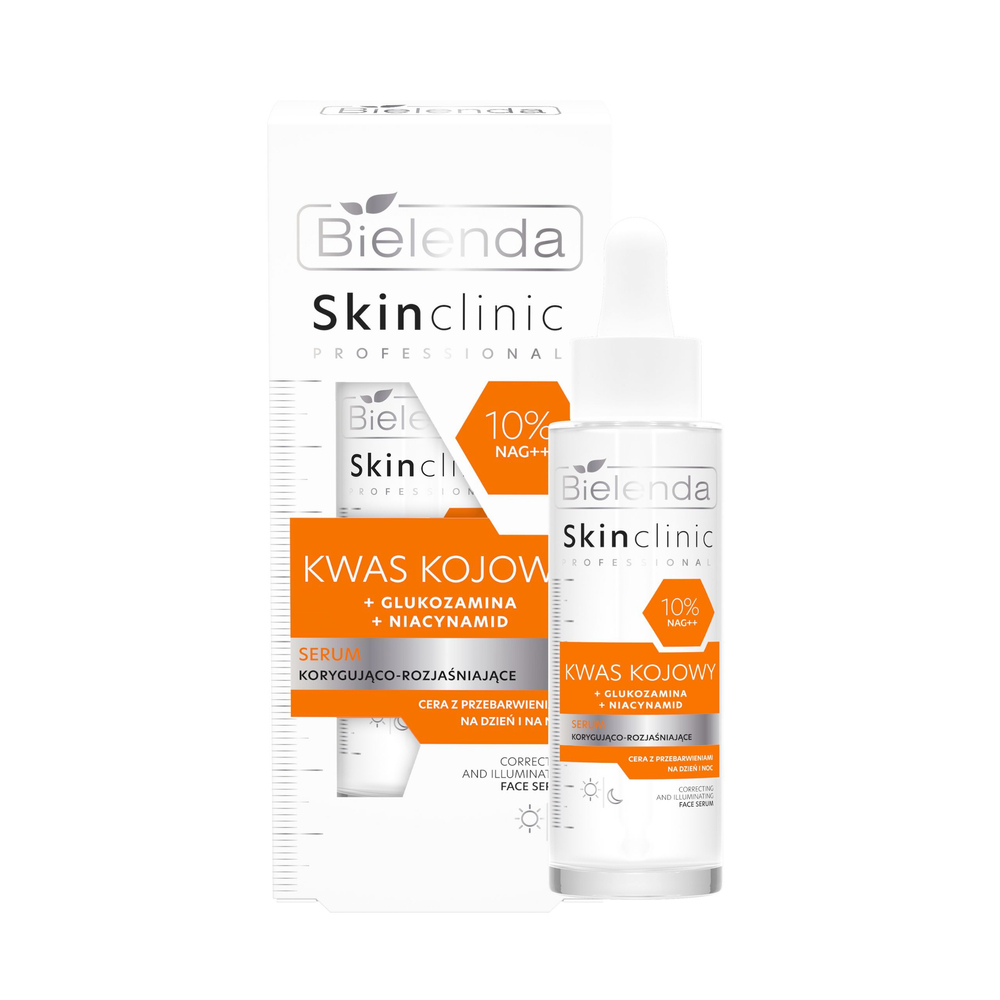 Bielenda Skin Clinic Professional Kwas Kojowy Korygująco – Rozjaśniające Serum Redukujące Przebarwienia na Dzień i na Noc 30ml