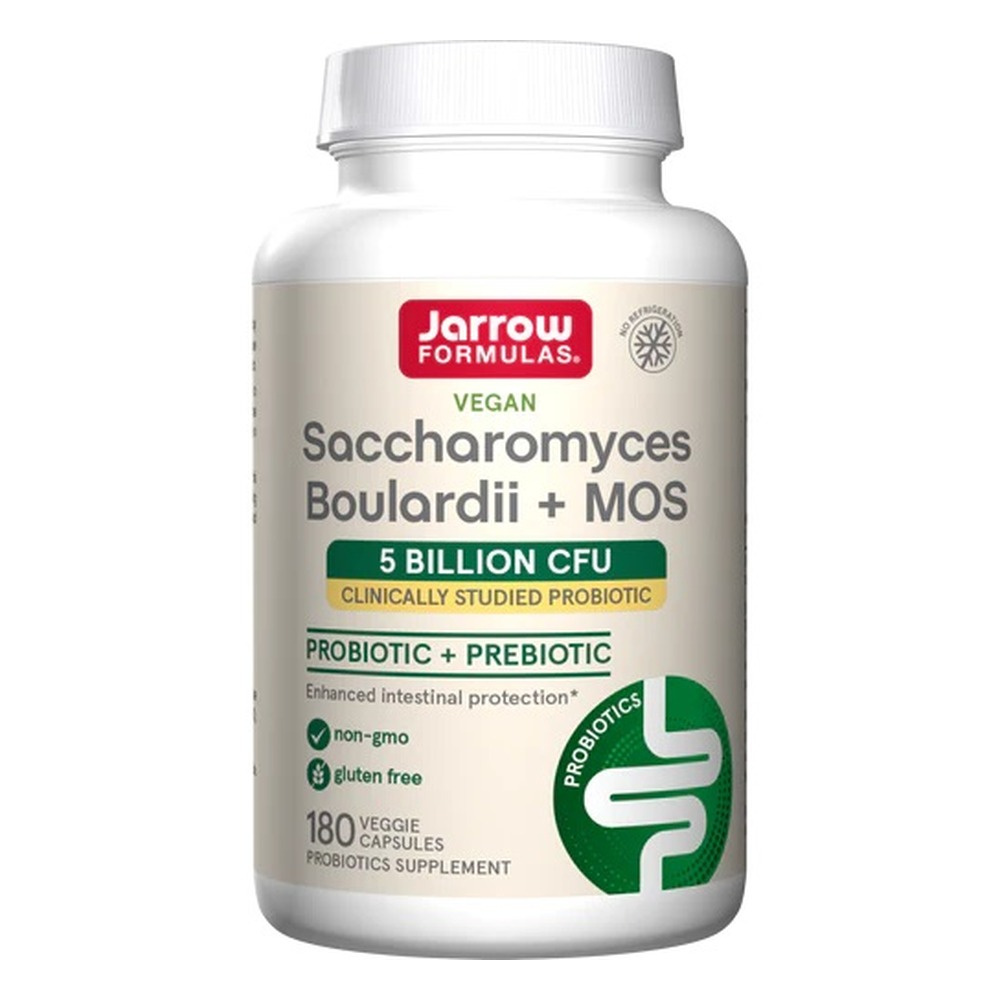 Jarrow Formulas Saccharomyces Boulardii MOS Probiotic Yeast for Intestinal Support 180 Vcaps
