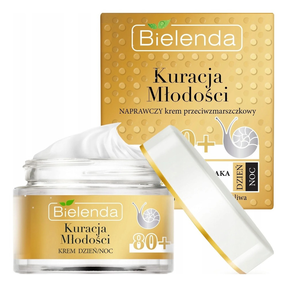 Bielenda Youth Therapy Naprawczy Krem Przeciwzmarszczkowy 80+ dla Skóry Bardzo Dojrzałej i Wrażliwej na Dzień i na Noc 50ml