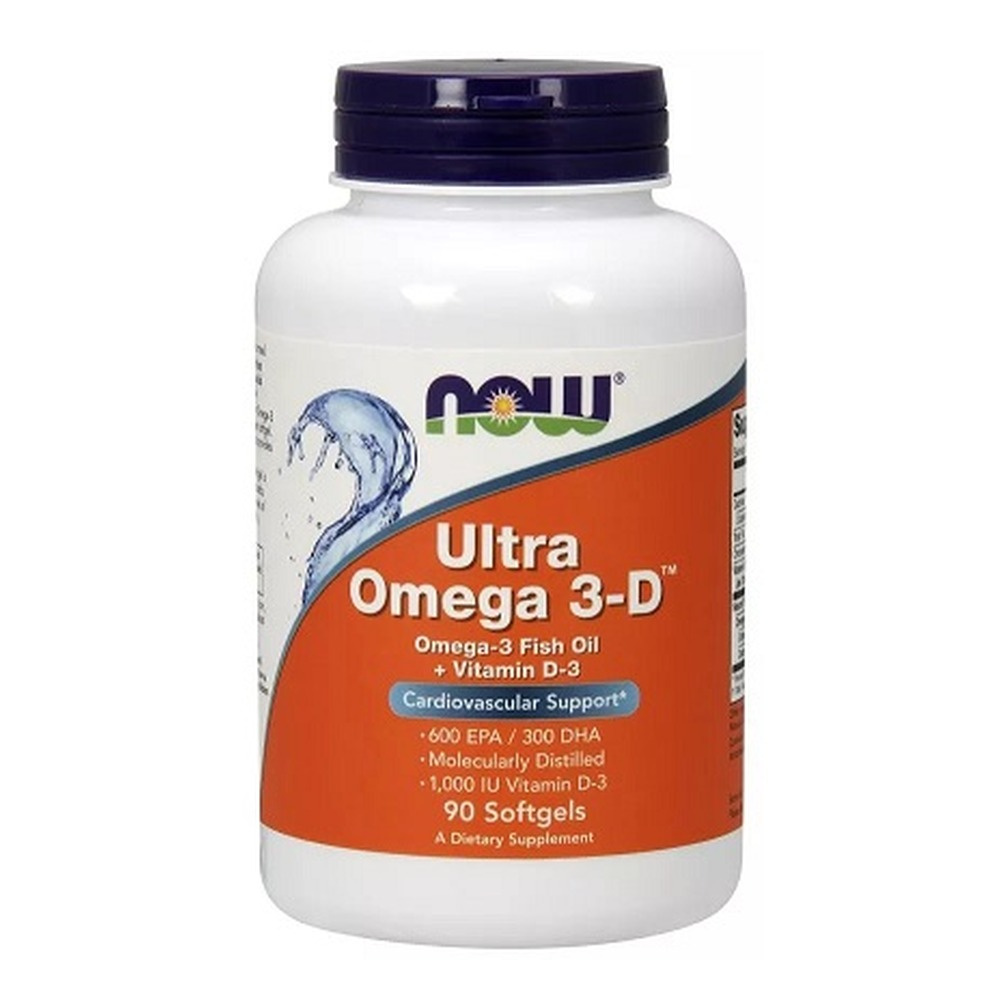 Now Foods Ultra Omega 3-D z Witaminą D-3 Wspomaga Odporność i Pracę Mózgu 90 Kapsułek