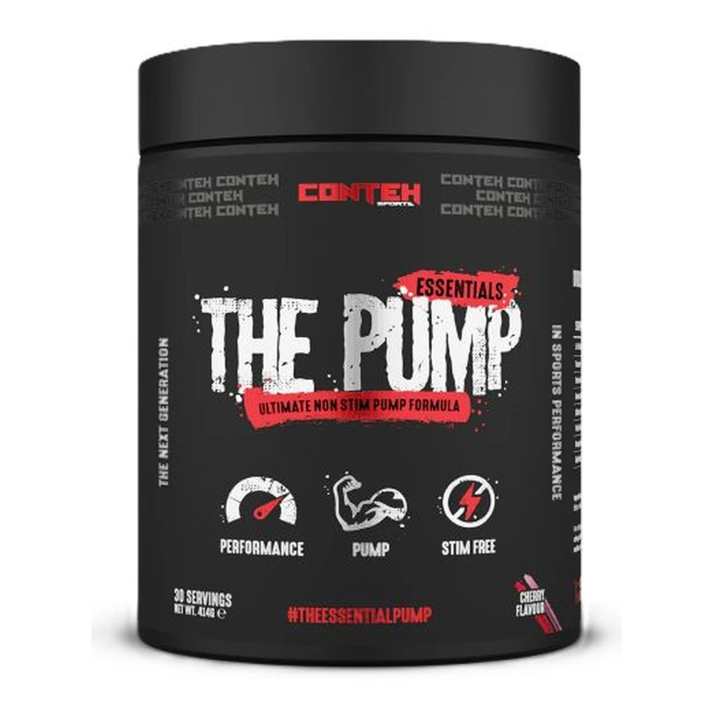 Conteh Sports The Pump Essentials Range Przedtreningówka Bez Stymulantów na Pompę Mięśniową Wiśniowy 414g