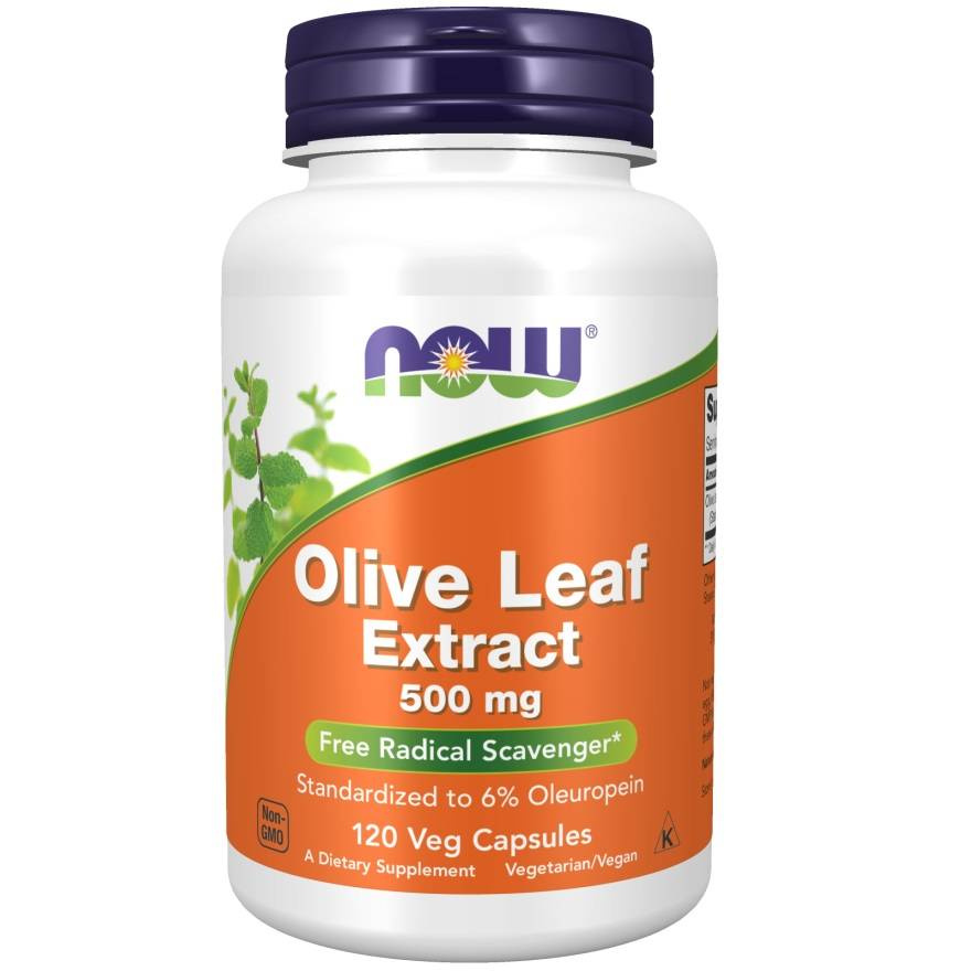 Now Foods Olive Leaf Extract 500mg Wspiera Układ Sercowo-Naczyniowy 120 Kapsułek