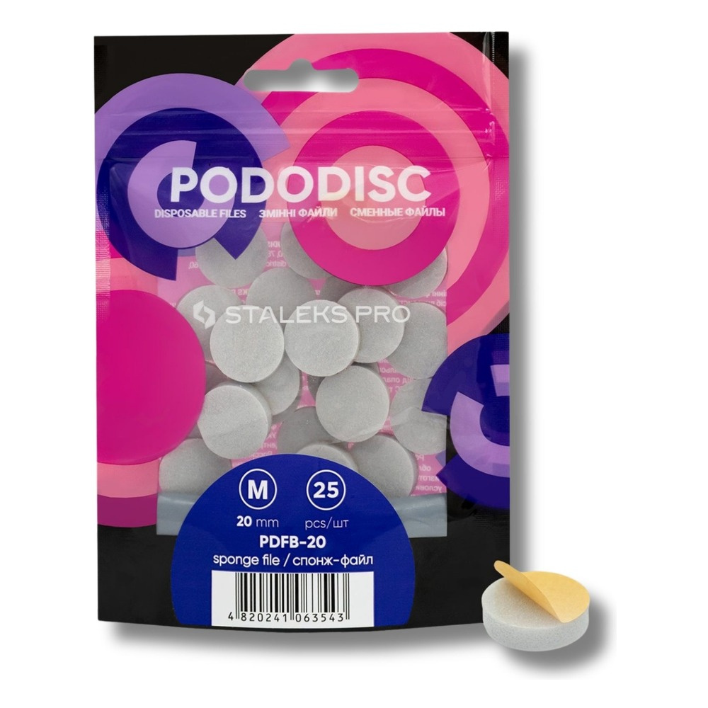 Staleks Expert Wymienne Polerki na Gąbce do Dysku do Pedicure PODODISC M EXPERT 25 Sztuk