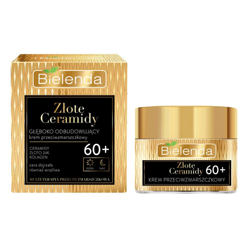 Bielenda Złote Ceramidy Głęboko Odbudowujący Krem Przeciwzmarszczkowy 60+ na Dzień i Noc 50ml