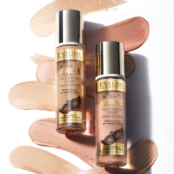 Eveline Variete Liquid Face and Body Highlighter No. 01 Champagne Gold 30ml