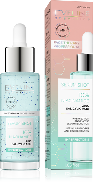 Eveline Face Therapy Serum Shot Kuracja 10% Niacynamid na Twarz Szyję i Dekolt 30ml