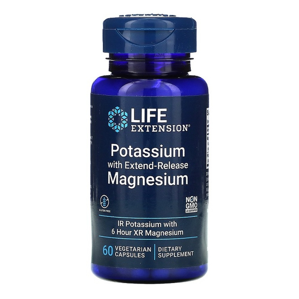 Life Extension Potassium with Extend-Release Magnesium for Healthy Blood Pressure 60 Vcaps