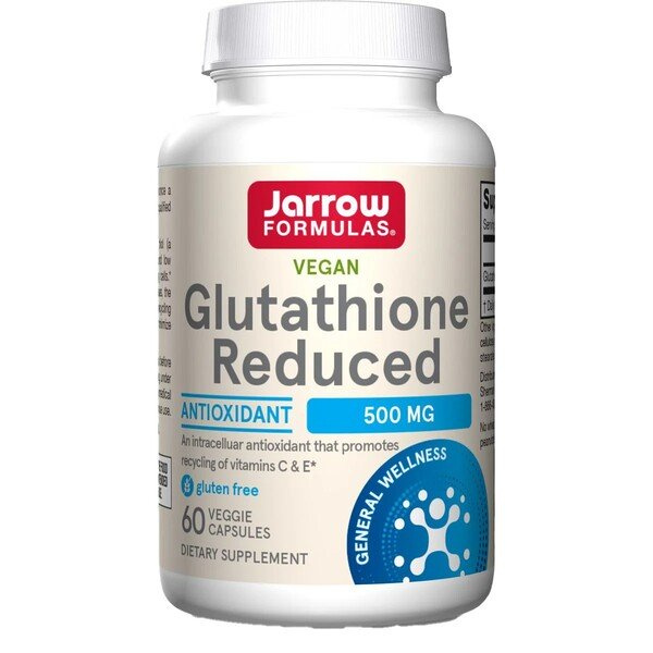 Jarrow Formulas Glutathione Reduced 500mg for Antioxidant Support 60 Vcaps