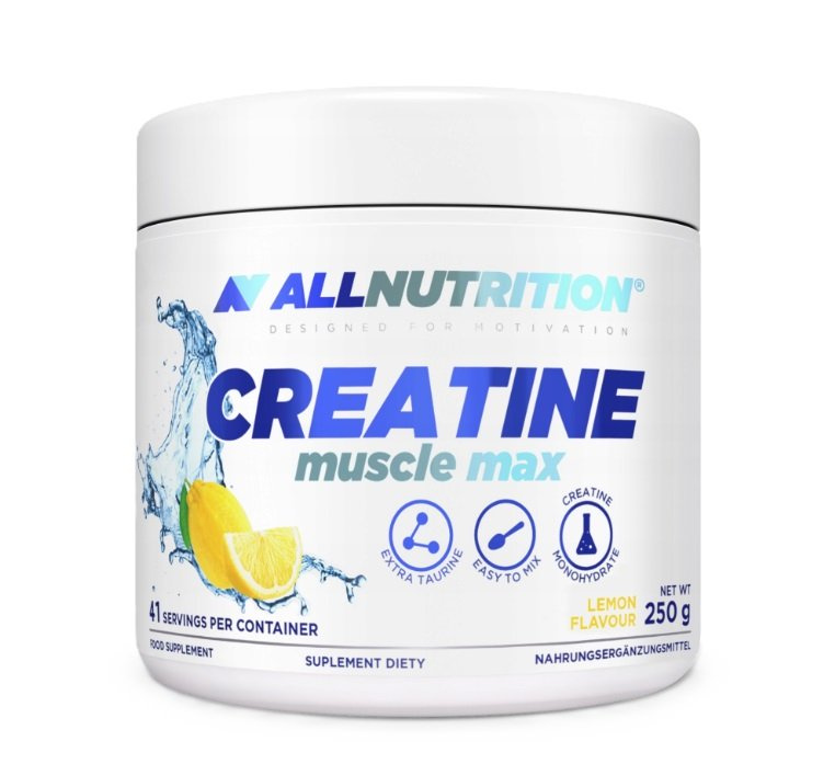 Allnutrition Creatine Muscle Max Lemon Flavoured Creatine Monohydrate with Taurine for Athletes 250g