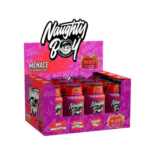 Naughty Boy Menace Przedtreningówka w Shocie Wiśnia-Malina 12 x 60ml