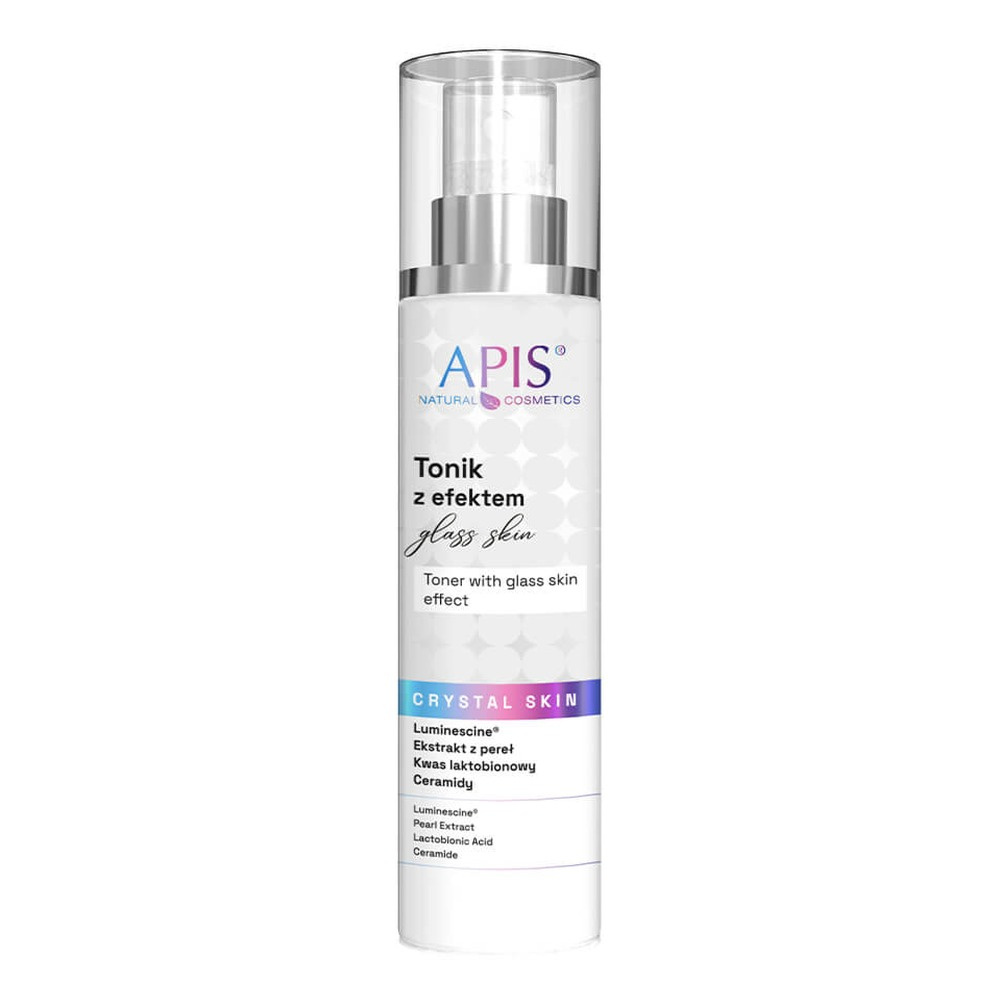 Apis Crystal Skin Tonik Rozświetlający z Efektem Glass Skin dla Skóry Suchej Matowej 200ml