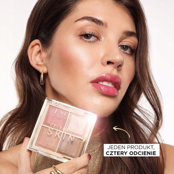 Eveline Celebrity Skin Wypiekana Paleta Wielofunkcyjna do Konturowania 4w1 16g