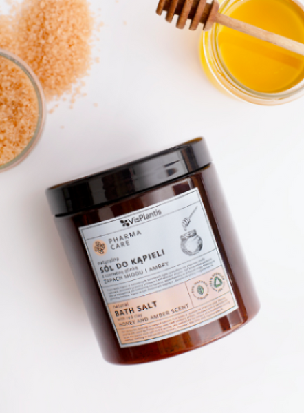 Vis Plantis Pharma Care Natural Bath Salt with Red Clay with the Scent of Honey and Ambergris 800g