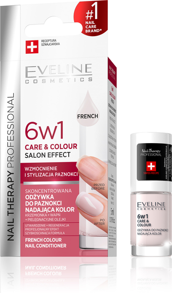 Eveline Nail Therapy Skoncentrowana Odżywka do Paznokci Nadająca Kolor 6w1 French 5ml