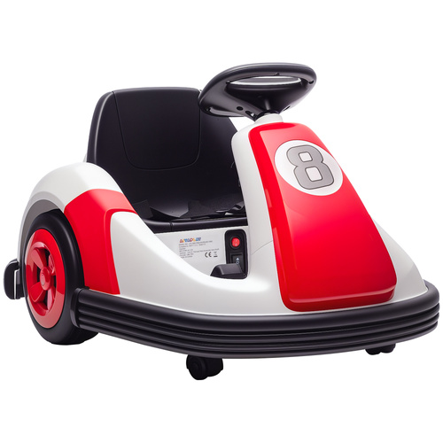 AIYAPLAY Kids Bumper Car with 360-Degree Rotation, 6V Electric Ride On Car with Music and Horn for 3-8 Years Old, Red