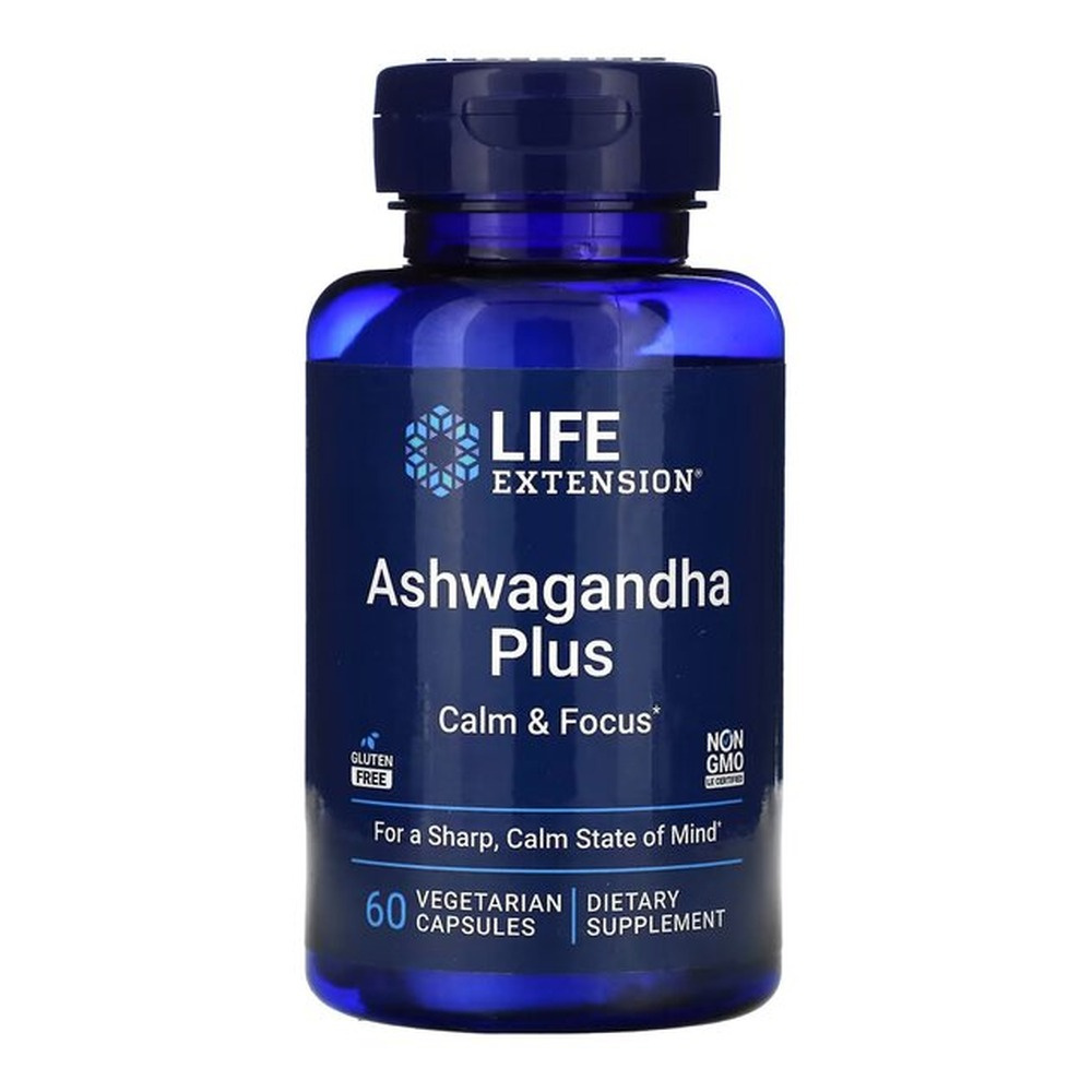Life Extension Ashwagandha Plus Calm & Focus Suplement Diety Na Spokój i Skupienie 60 Kapsułek