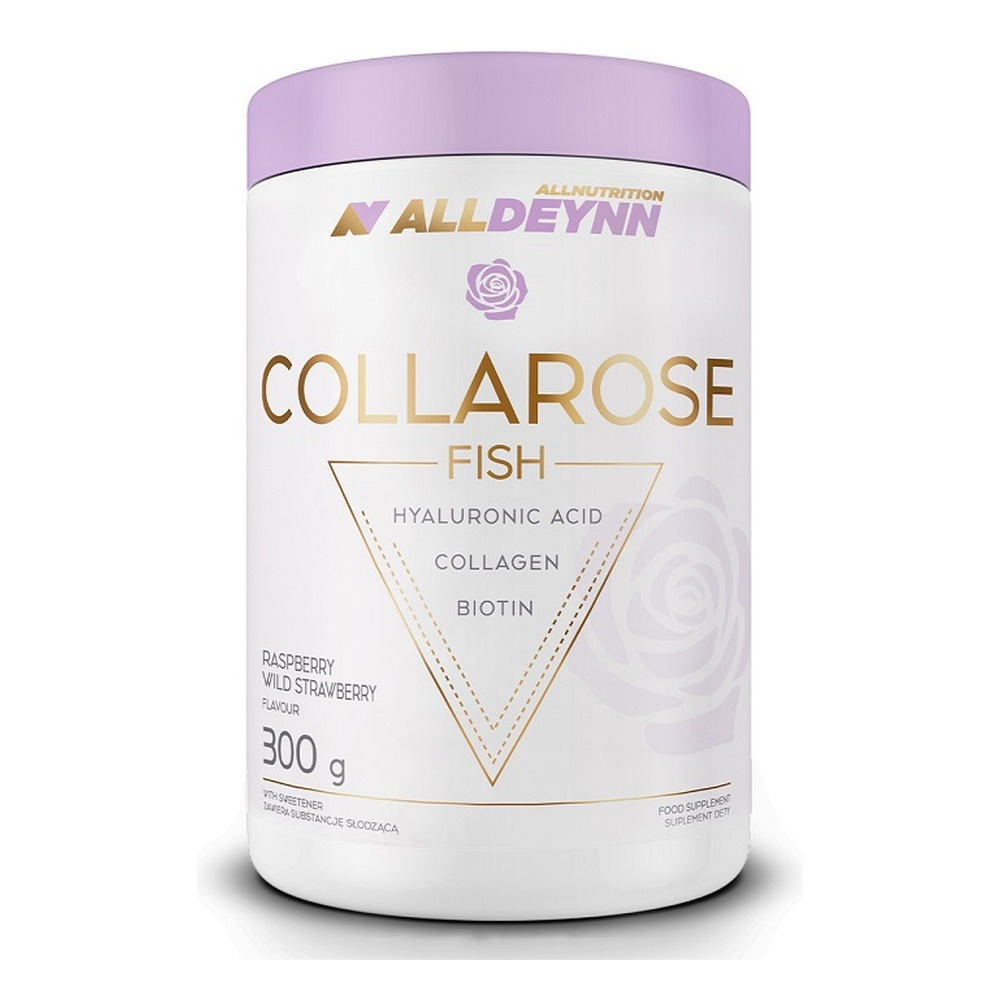 AllDeynn Collarose Fish Hydrolizat Kolagenu Rybiego o Smaku Dzikiej Maliny i Truskawki 300g