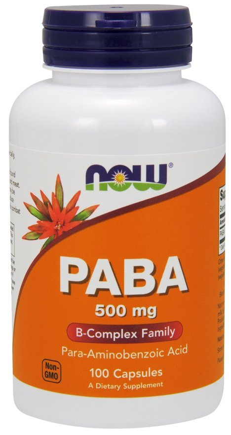 Now Foods PABA 500mg P-Aminobenzoic Acid 100 Capsules