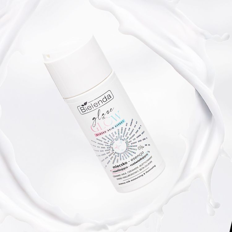 Bielenda Glaze & Glow Moisturizing and Brightening Milk - Glazed Skin Effect Essence for Dry Dull Skin 120ml