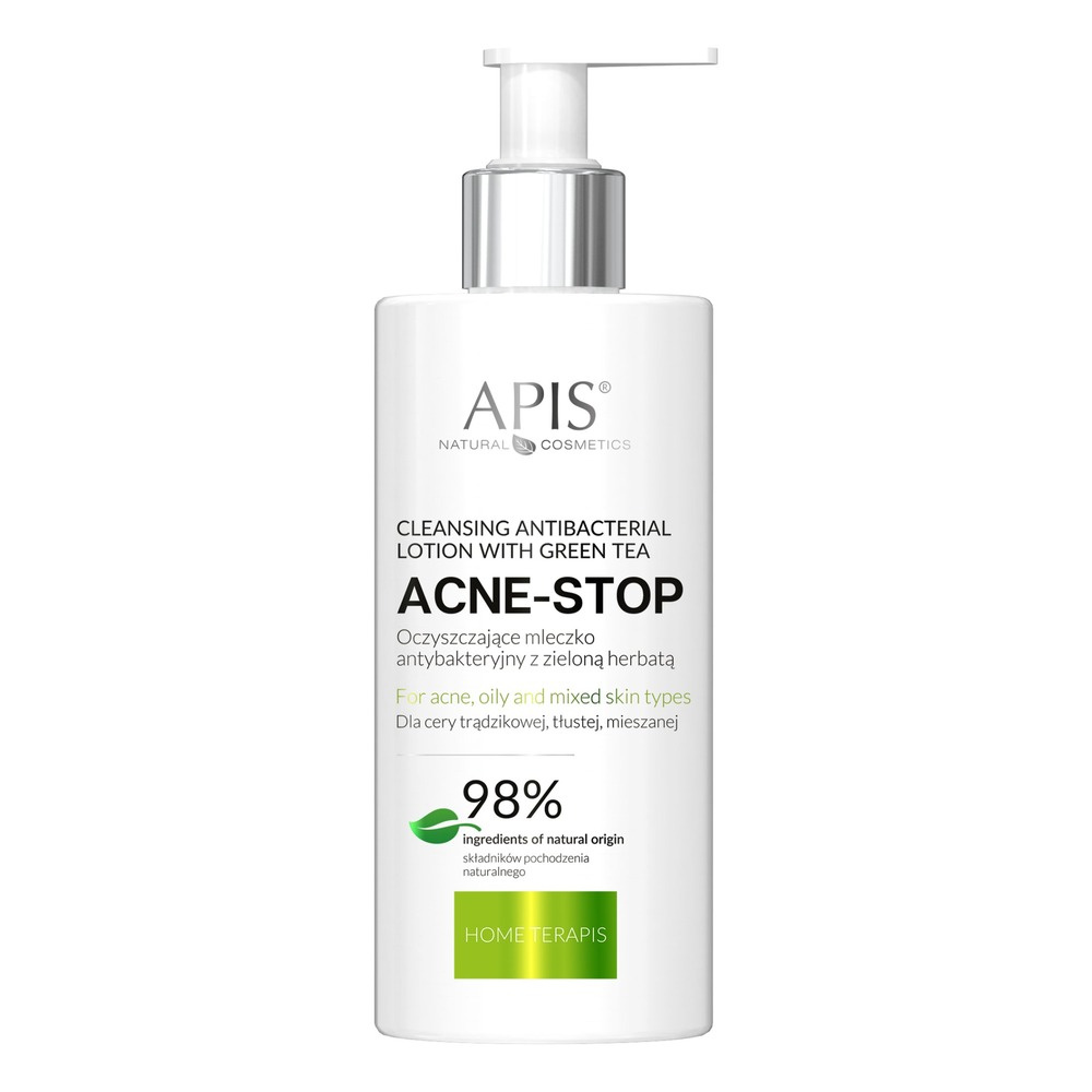 Apis Acne Stop Oczyszczające Mleczko Antybakteryjne z Zieloną Herbatą dla Skóry Tłustej i Mieszanej 300ml