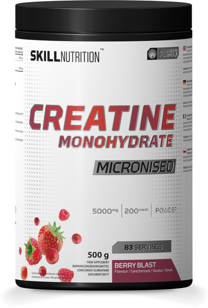 Skill Nutrition Micronised Creatine Monohydrate Berry Blast 500g for muscle strength