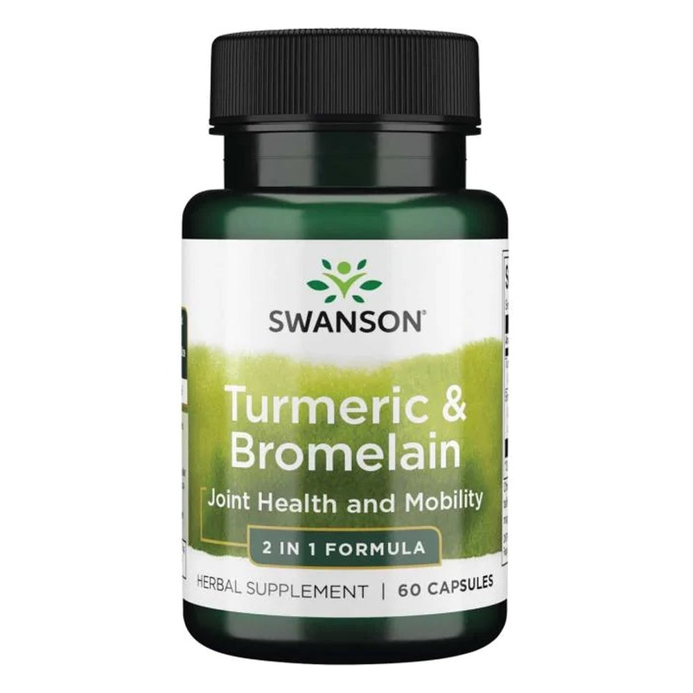 Swanson Turmeric & Bromelain Wspomaga Stawy i Procesy Trawienne 60 Kapsułek