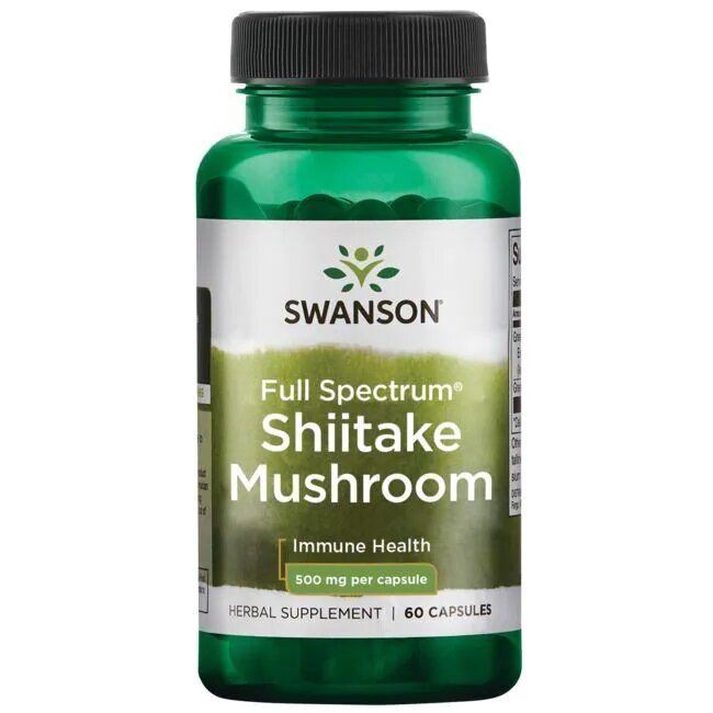 Swanson Full Spectrum Shiitake Mushroom 500mg 60 Capsules