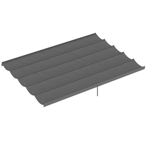 Outsunny Retractable Pergola Cover, 3.5 x 2.6 m Replacement Canopy Fabric for 4 x 3 m Frame, Roof Top Only, Light Grey