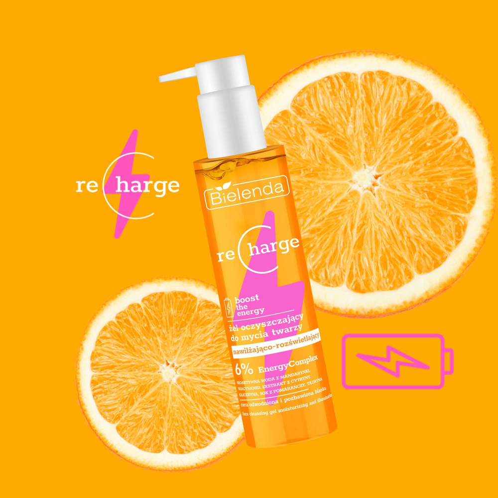 Bielenda Recharge Boost The Energy Moisturizing and Brightening Cleansing Gel for Dehydrated Dull Skin 150ml