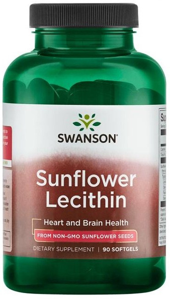 Swanson Sunflower Lecithin Wspiera Pamięć i Koncentrację 90 Kapsułek