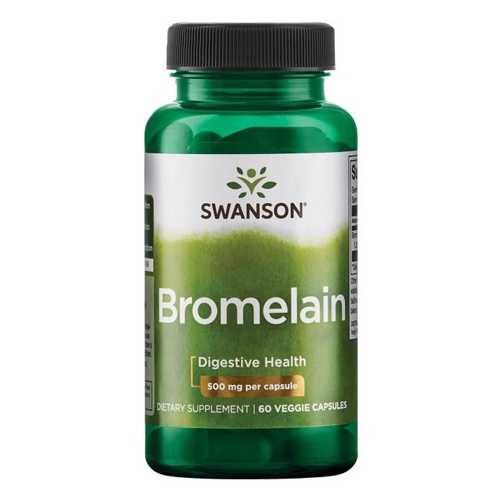 Swanson Bromelain 500mg Bromelaina Maksymalna Moc Wspomaga Układ Pokarmowy 60 Kapsułek