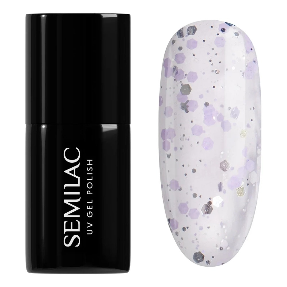 Semilac Whisper of Spring Hybrid Gel Polish 925 Silver & Violet Drops 7ml