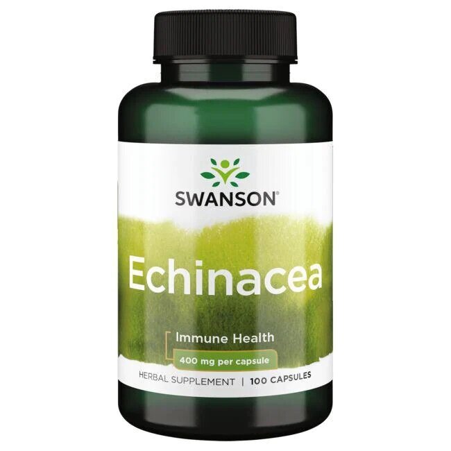 Swanson Echinacea 400mg Jeżówka Wspomaga Organizm w Walce z Infekcjami 100 Kapsułek