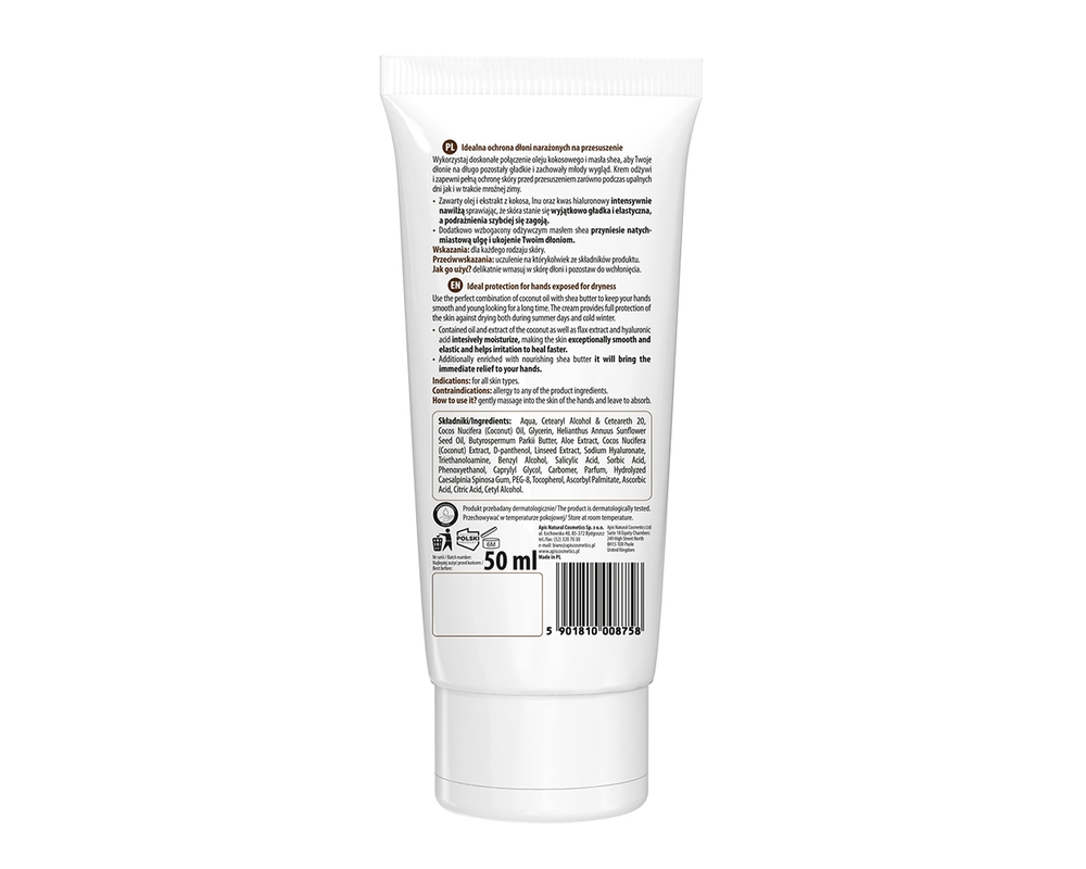 Apis Moisturizing Hand Cream with Coconut Oil and Coconut Extract 50ml