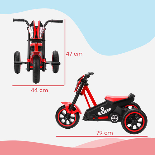 AIYAPLAY Kids Tricycle Baby Trike, Kids Trike with Pedal, 3 Wheel Toddler Balance Bike for Indoor Outdoor Use, Red