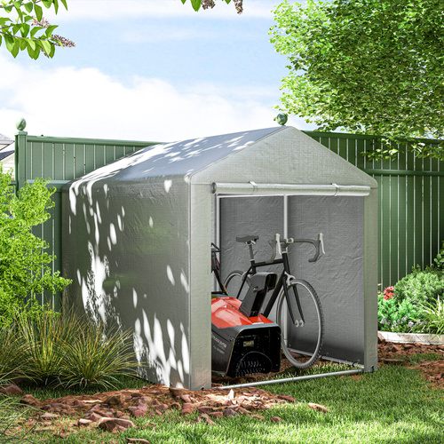 Outsunny 2.2 x 1.6 m Outdoor Storage Tent, with Accessories - Light Grey
