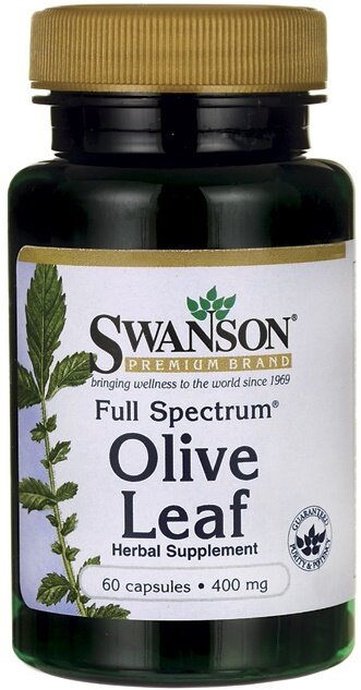 Swanson Full Spectrum Olive Leaf 400mg Liść Oliwny 60 Kapsułek